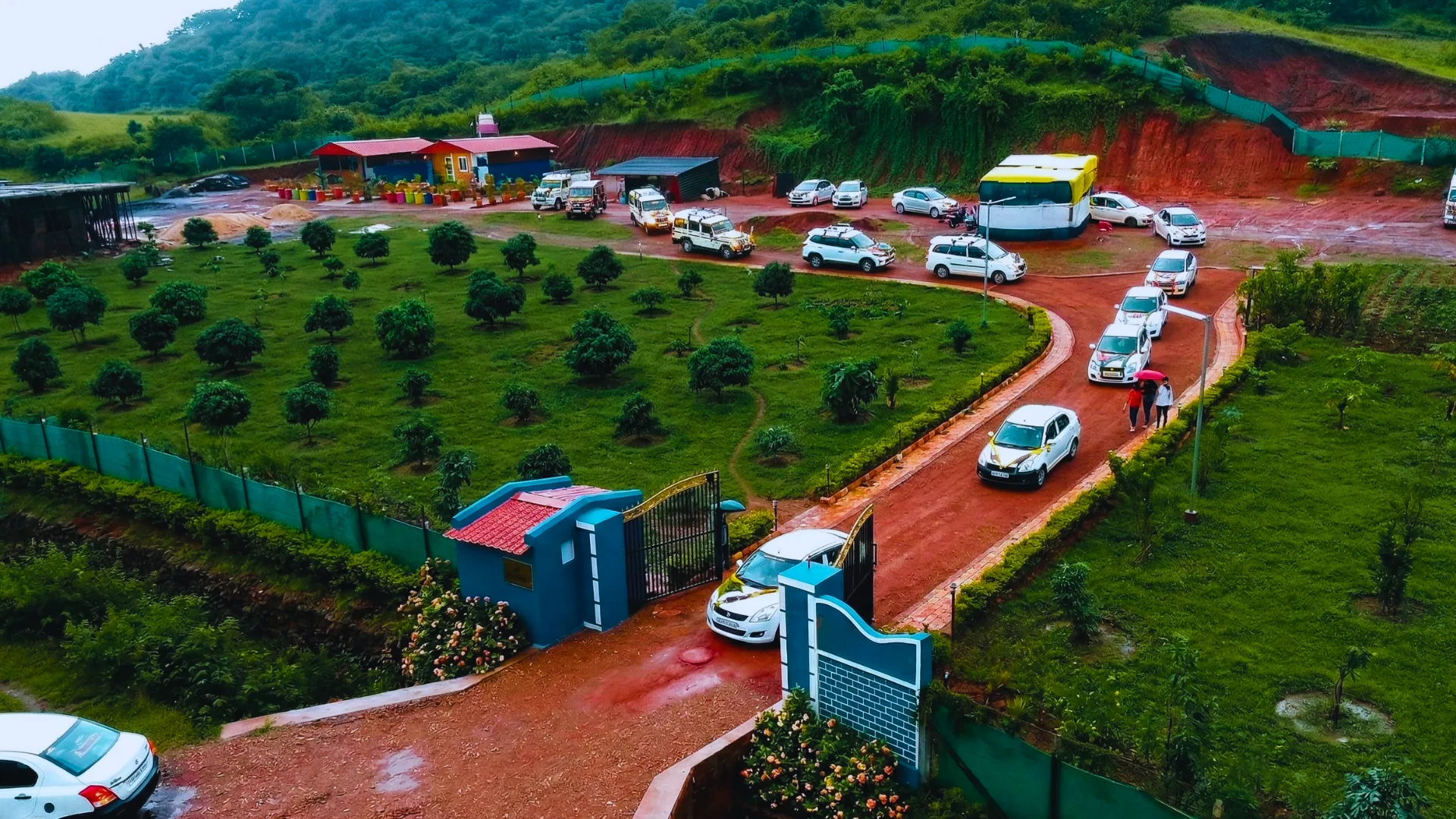 Bird's eye aerial view of Pankajini Resort